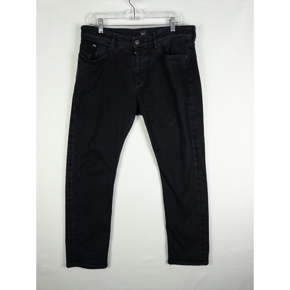Hugo Boss Delaware Mens 36x30 (34x27) Black Slim Fit Stretch Denim Jeans Tapered